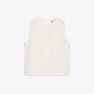 Zara Embroidered Sleeveless Blouse
